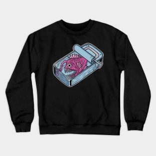 Ugly Angler Fish in Tin Can Illustration // Deep Sea Anglerfish Crewneck Sweatshirt